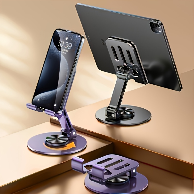 

Rotating Iron Phone And Tablet Stand, Universal Compatibility, Non-slip Base, Waterproof Metal Holder For Smart Devices