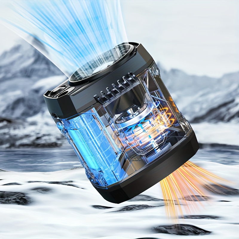 Outdoor Belt-mounted Portable Rechargeable Fan, Long Life, 4-speed Adjustable Wind Speed, With LED, SOS Lights, Wearable Belt Fan, Suitable For Construction Sites, Farms, Travel, Fishing, With Bracket Can Be Placed On The Phone, A Gift For The Ladies