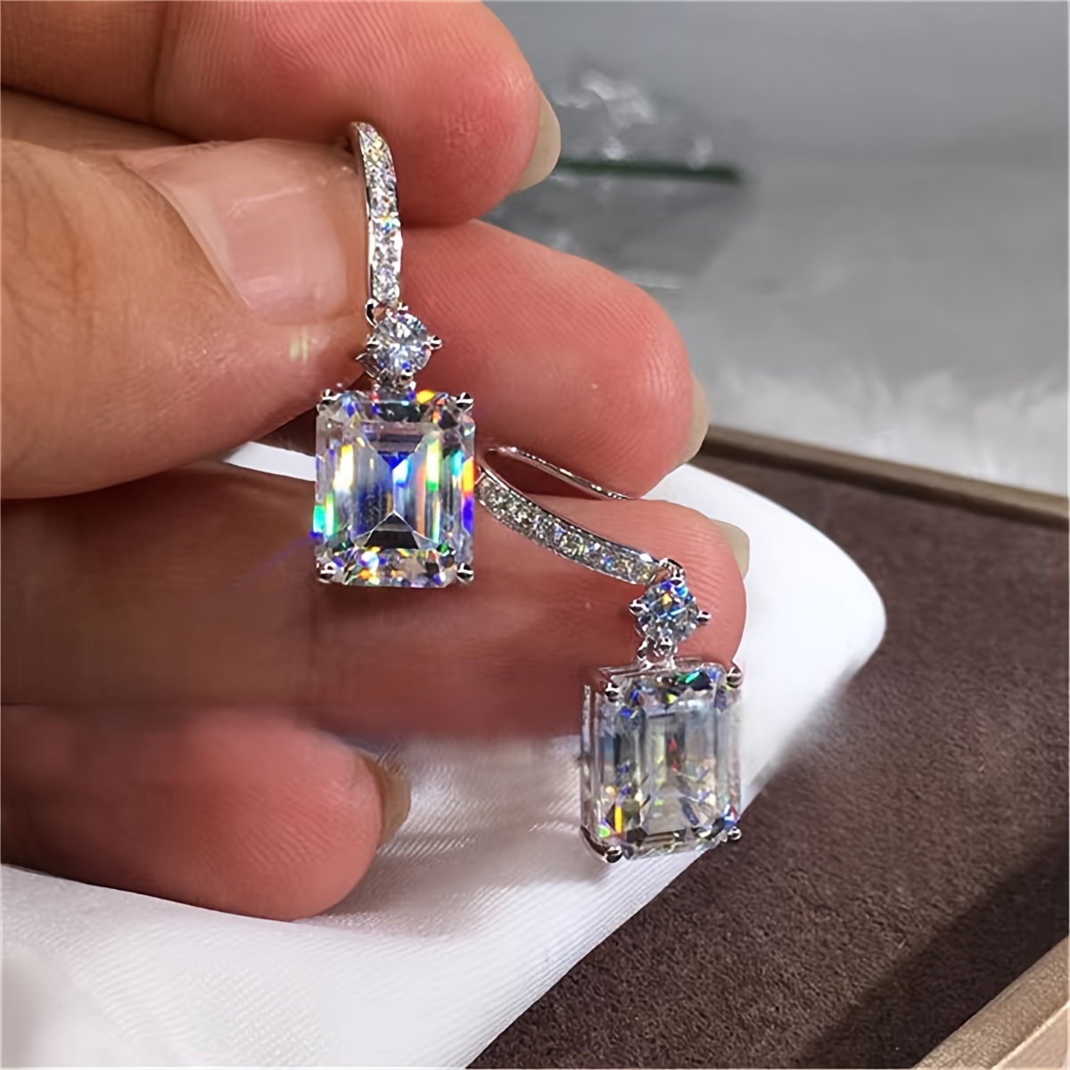 2 Pairs High End Zirconia Earrings Set
