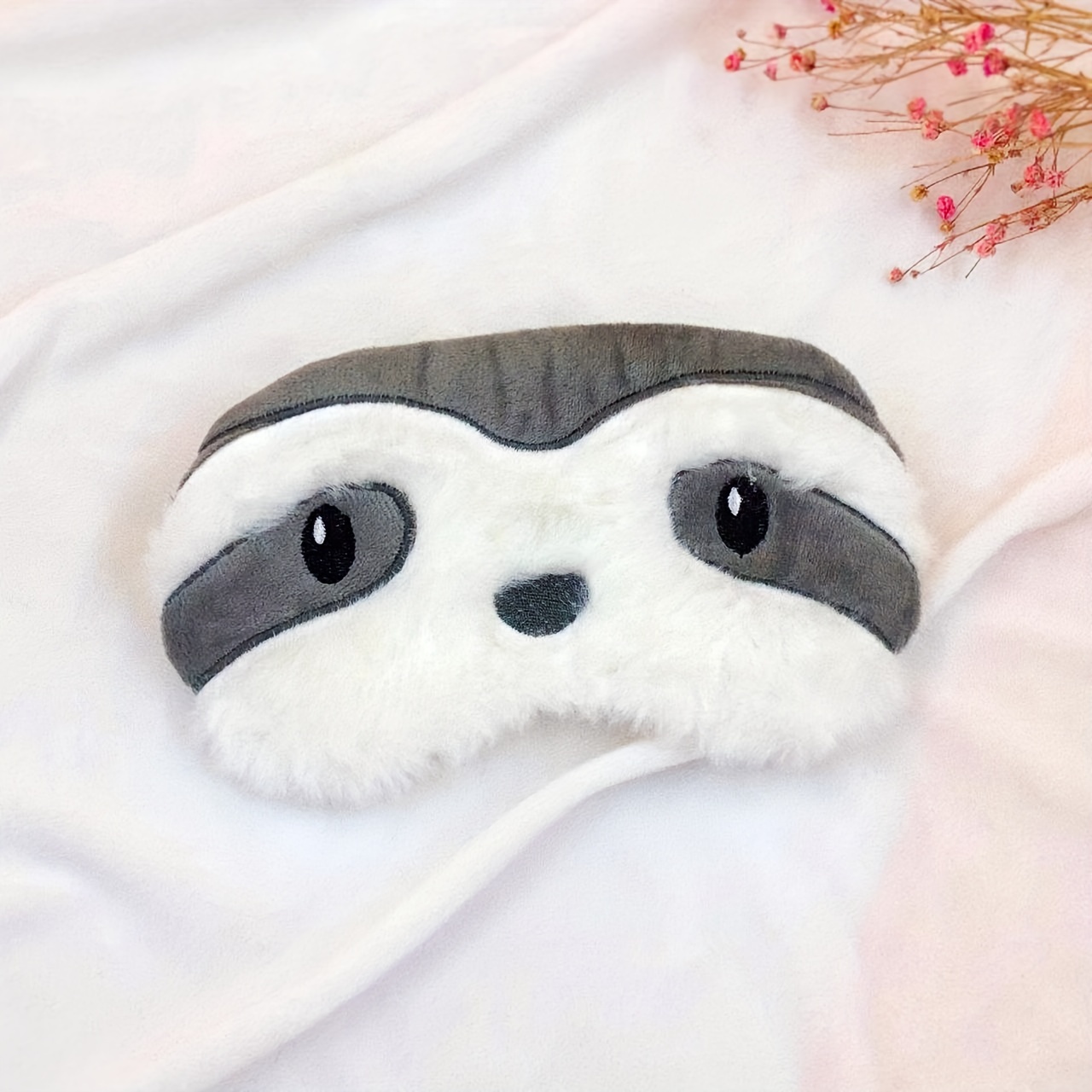 TEMU 1pc Cute Eye Mask, Fleece Eye Mask, Fox Sloth Bear Eye Mask, Soft & Breathable Eye Mask Sleep