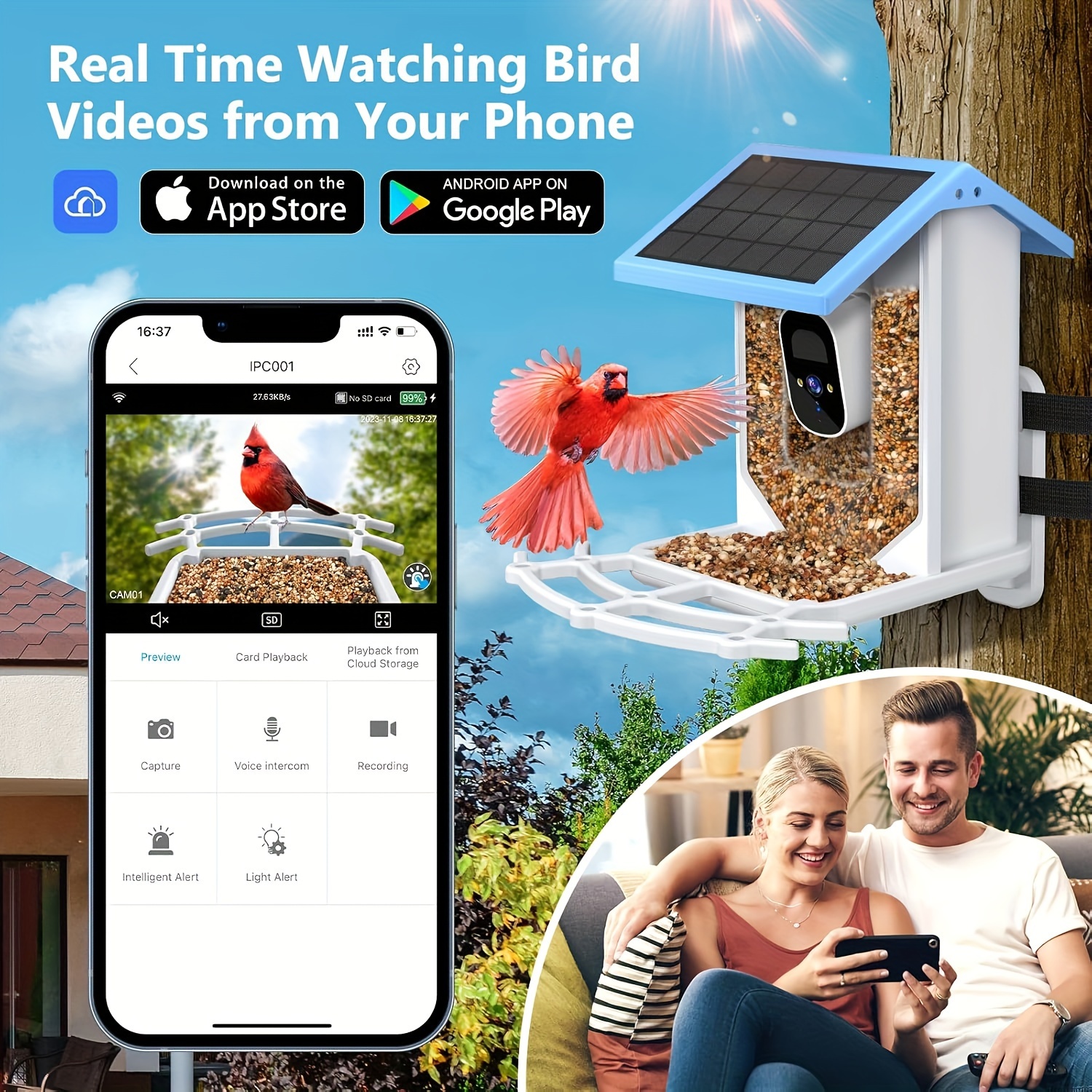 Mangiatoia Intelligente Con Fotocamera E Riconoscimento AI Per Uccelli - Oltre 10.000 Specie - Resistente Alle Intemperie - 2