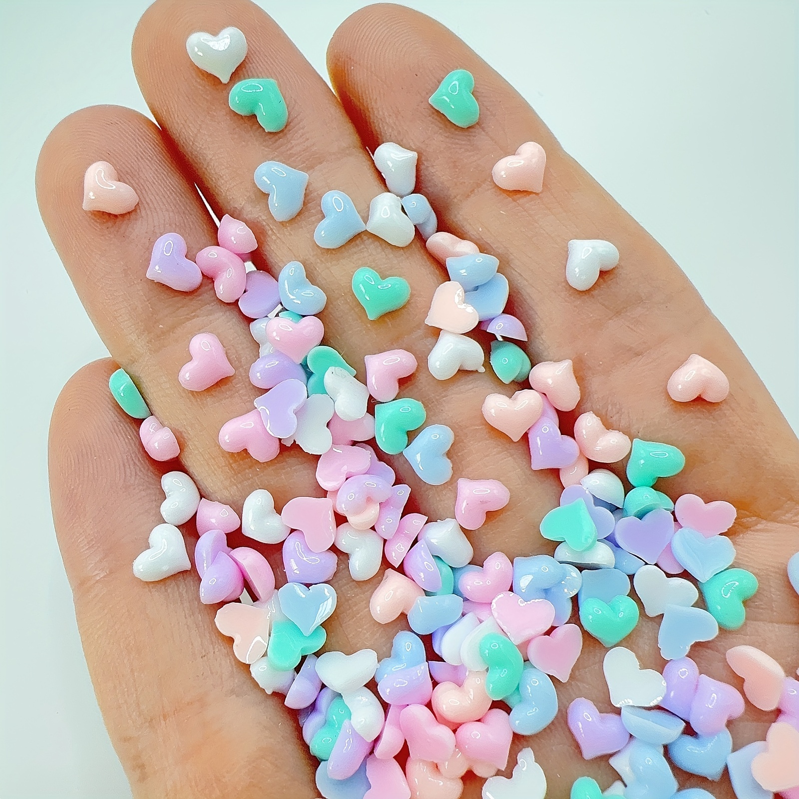 

200 Pack 5.4mm Mini Resin Heart Flatback Charms For Nail Art, Diy Crafts, Phone Case Decoration, Unscented Embellishments Accessories