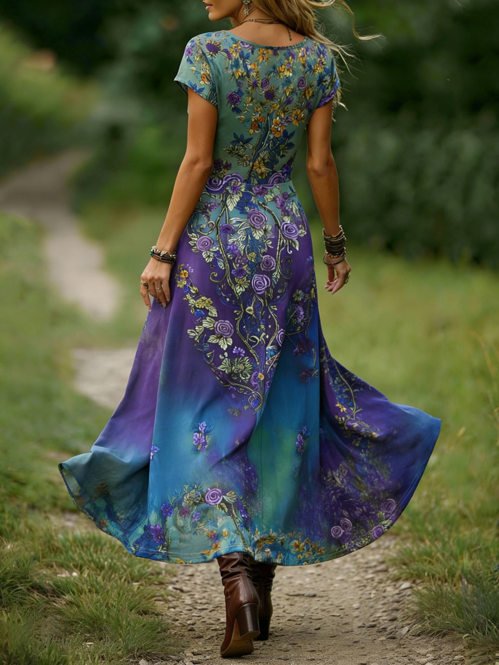chinese dress ladies Let's Go Back Lavender Purple Floral Maxi Dress – Shop the Mint main image 0