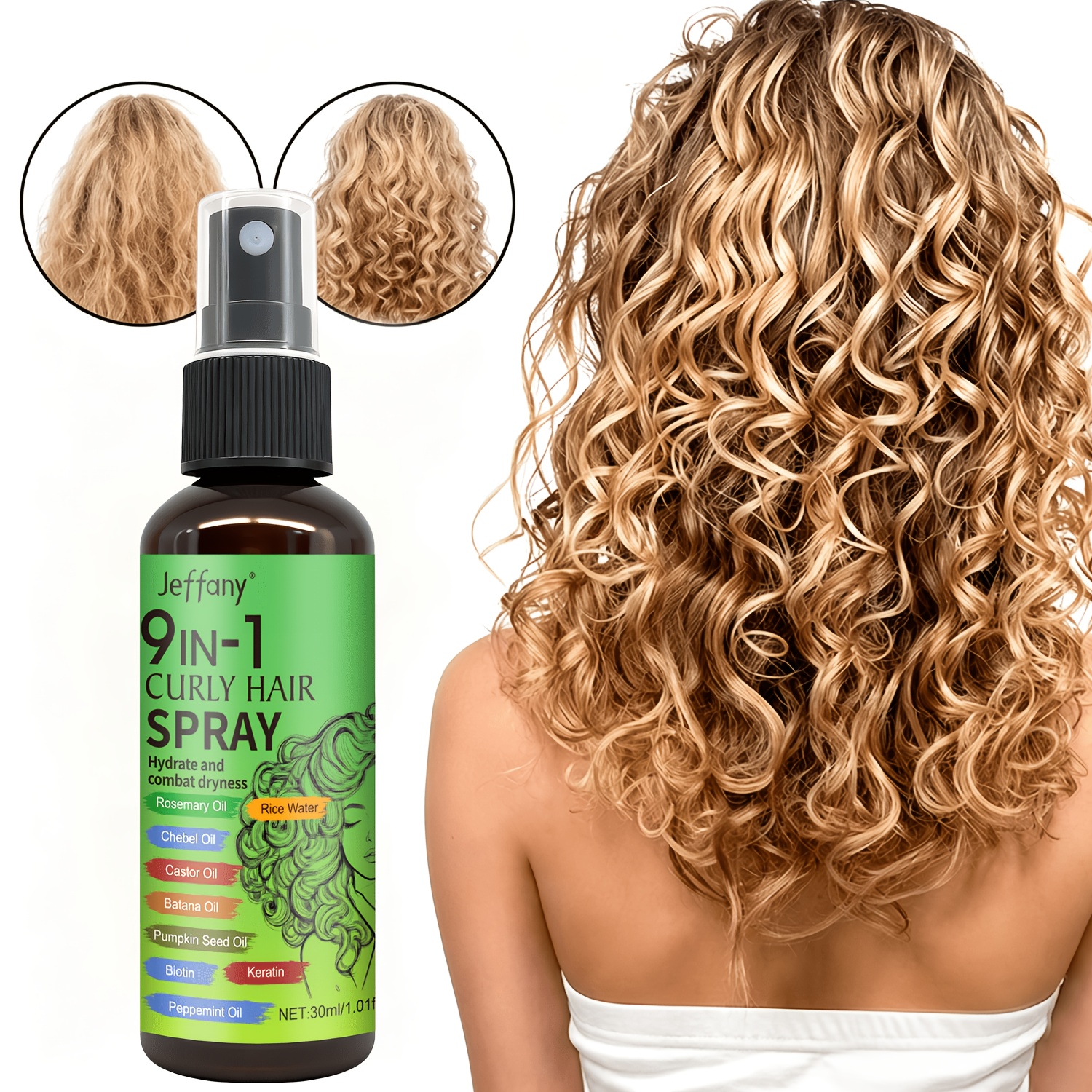 9-In-1 Curl Hair Spray with Natural Oils
