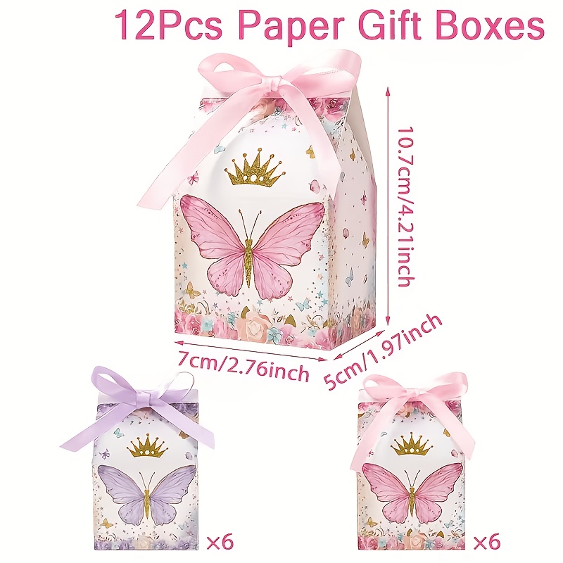 TEMU Gift For Her/him 12pcs, Box Packs, Gift Packaging Boxes, Crown Gift Boxes, Themed Party Decoration, Wedding Bride Party Decoration, Happy