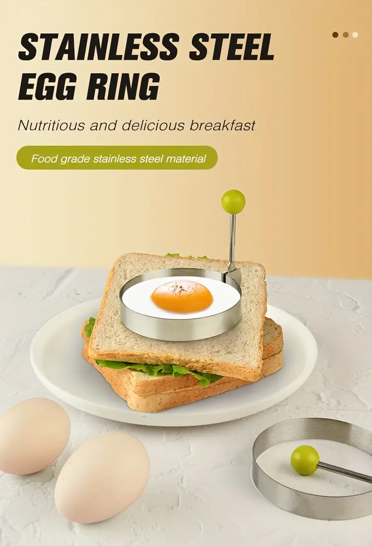 4pcs stainless steel egg rings set creative non stick egg pancake mold kit for diy fried egg shapers for cooking baking food preparation ideal for christmas halloween easter thanksgiving st patricks day details 0