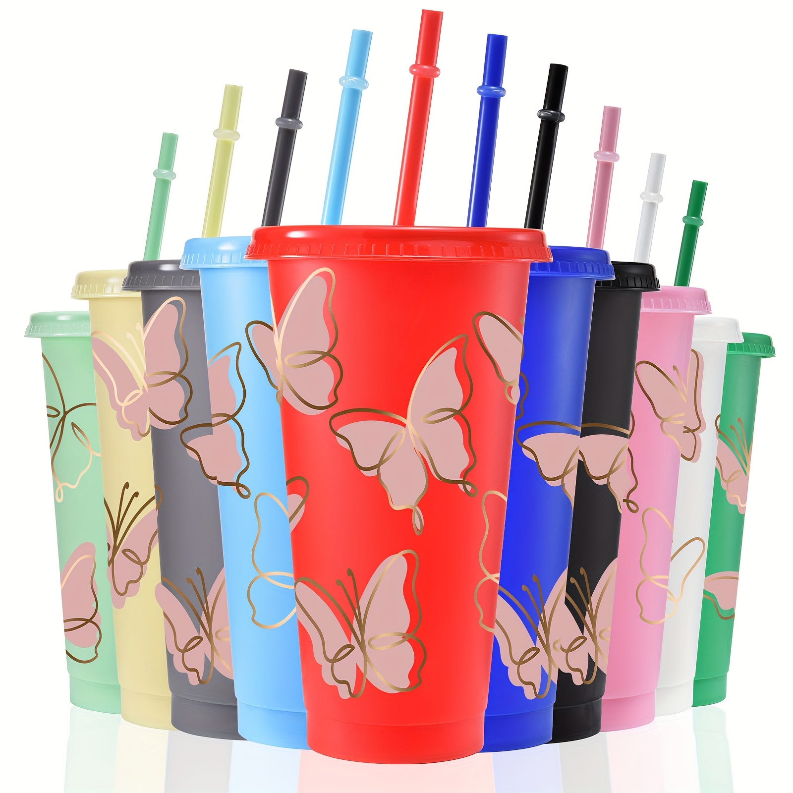 10pcs 24oz plastic tumblers lid straw perfect - Temu Chile