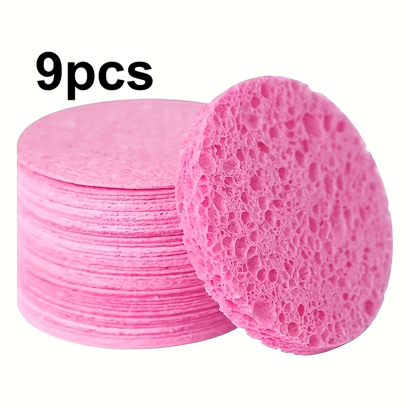 9pcs Natural Compressed Facial Sponges for Cleansing and Exfoliation