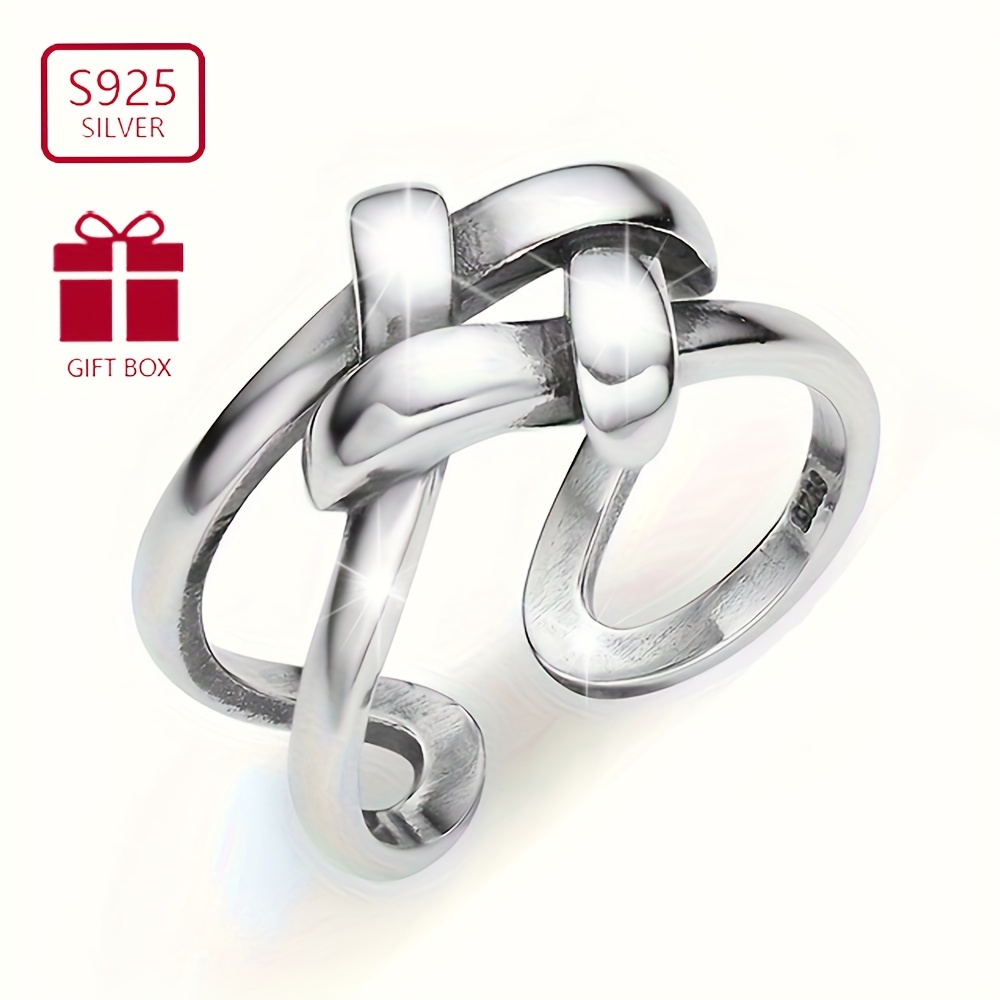 

1pc925 Sterling Silver Vintage Unisex Irregular Kink Ring For Party Party Ladies Fashion Open Ring (4.6g)