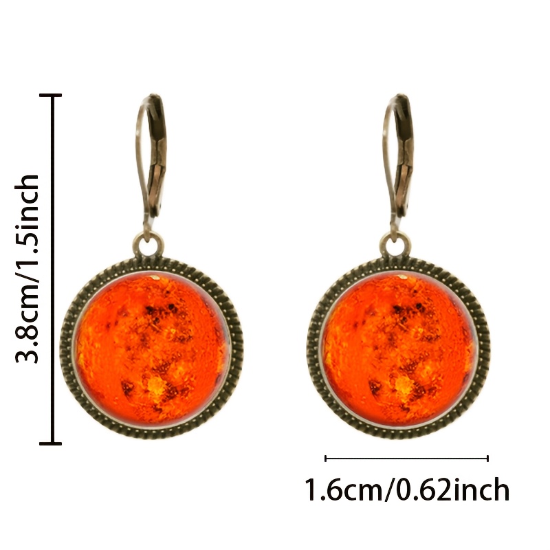 2pcs Cyan Classic Pendant Earrings with Ear Hooks