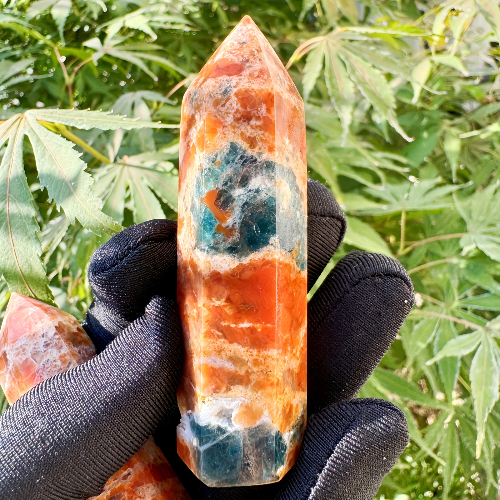 Blue Green Orange Crystal Orange Red Blue And Green Calcite