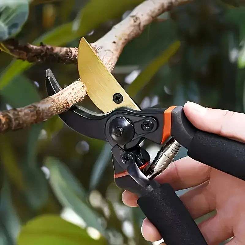 heavy duty professional pruning shears with sharp   blades non   manual garden clippers for tree trimming roses shrubs flowers ideal for home     durable gardening tool garden pruning shears comfortable grip handle details 0