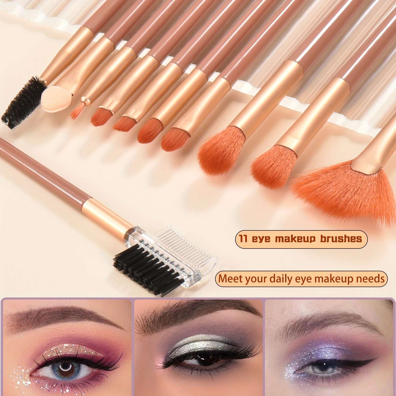14pcs Brochas de Maquillaje Calidad Sintéticas Brocha de Base Brocha de  Polvo Suelto Brocha de de Ojos Brocha de Delineador de Ojos Bro