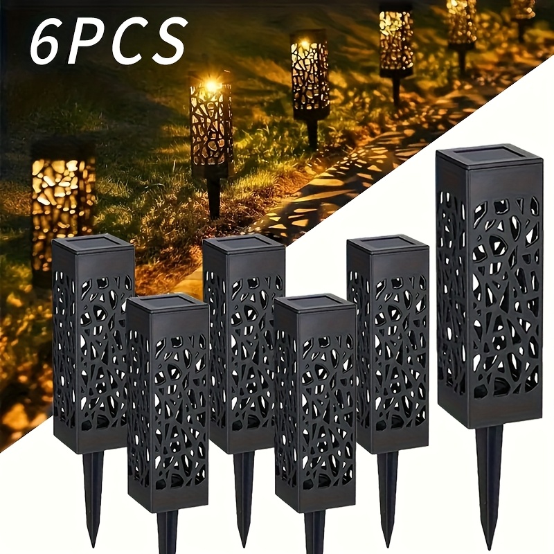 TEMU Solar Garden Lights, 8/6/4pack Outdoor Led Garden And Lawn Decorative Lighting, Automatic Night , With Ground Stakes, Plastic Material, Perfect