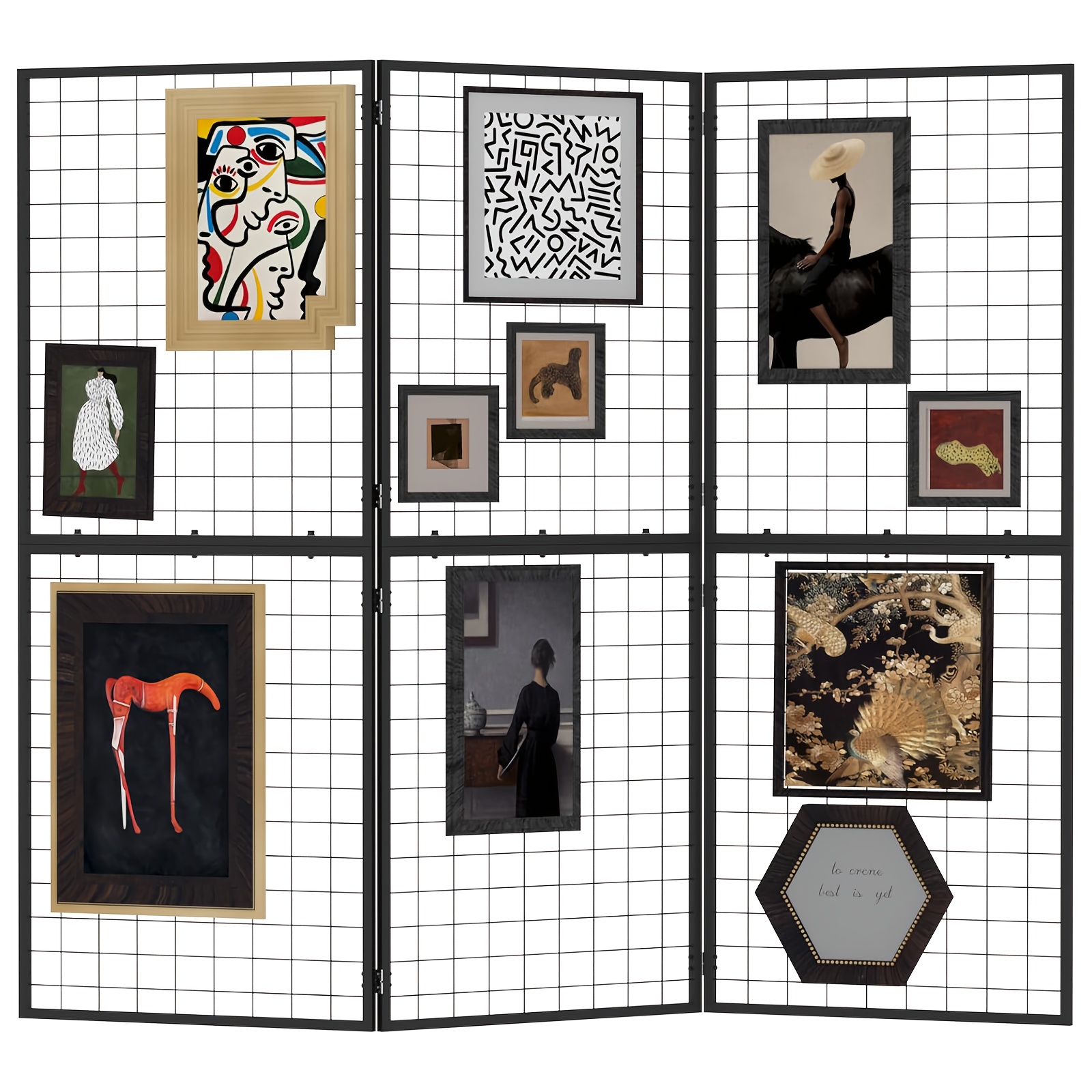 TEMU Foldable Grid Wall Panel - Portable Heavy Duty Display Rack With Detachable Z Unit, Floor Standing For Retail Store, Craft Fair & Pop Up Events