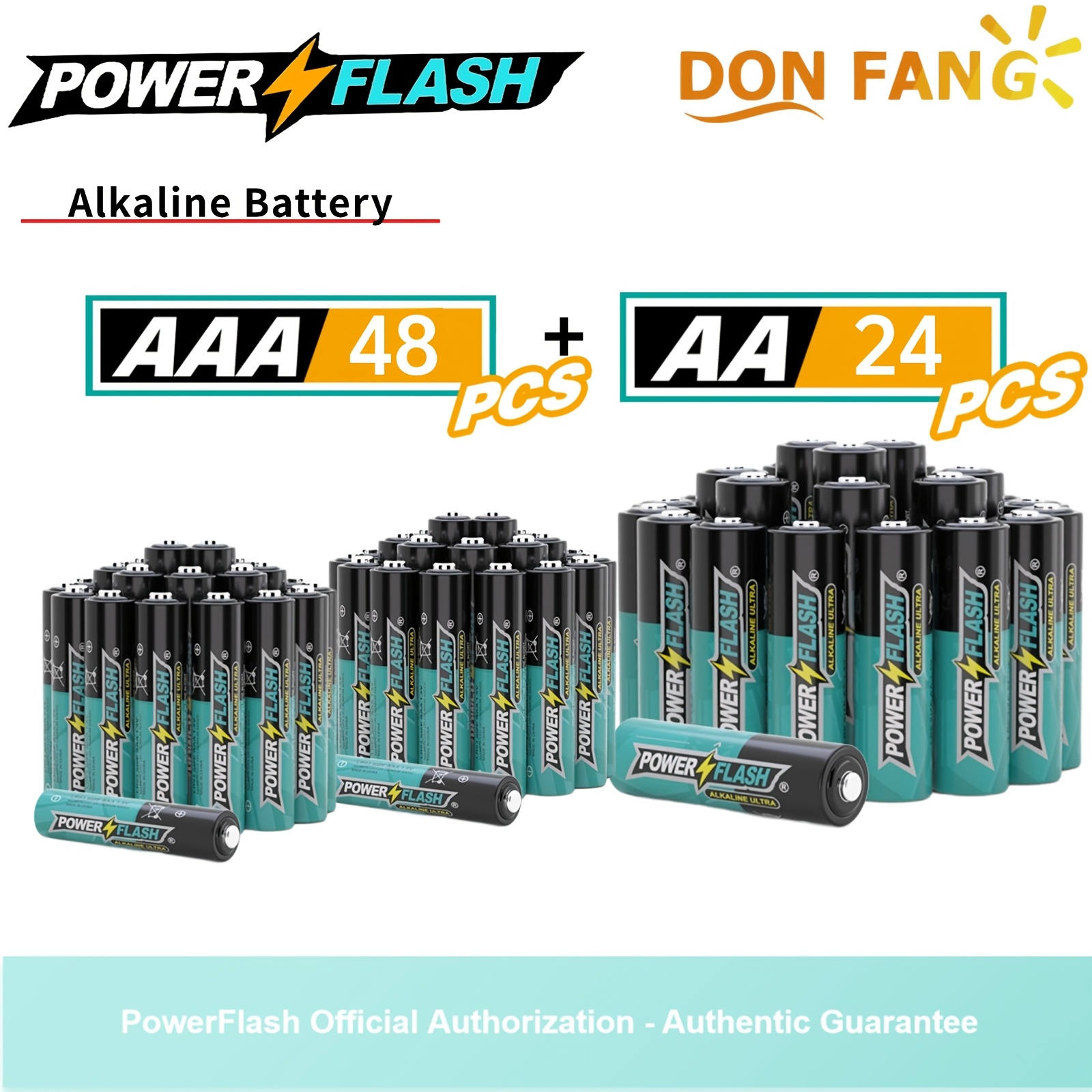 

High-performance Battery - 24 Aa & 48 Aaa, Turquoise & Black, Official, Authentic , Ideal For Home & Devices