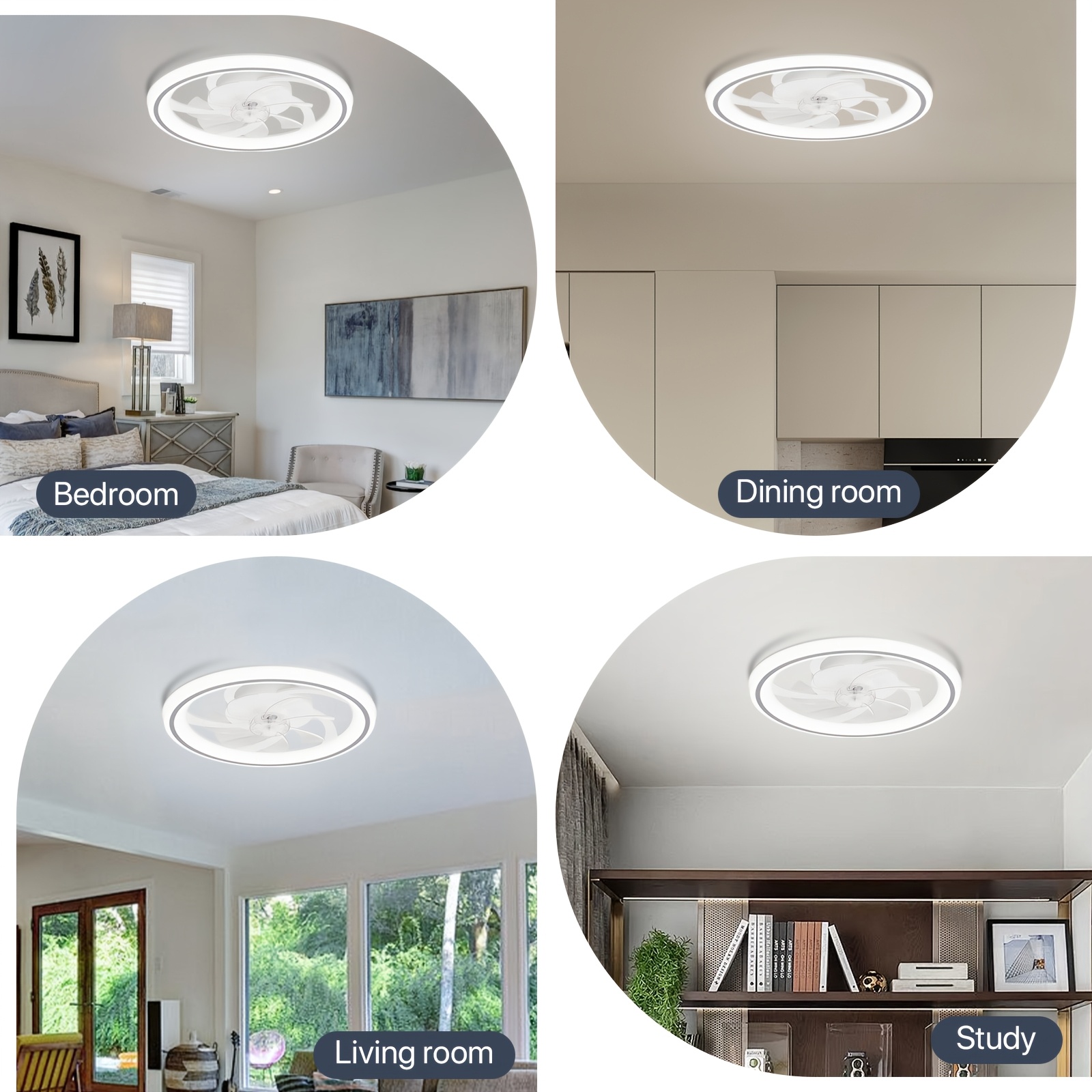 20 modern dimmable led ceiling fan with light   control 3 color temperatures 6 adjustable   flush mount design for bedroom   timer setting wireless control polished   bedroom ceiling fan contemporary lighting Product details 9