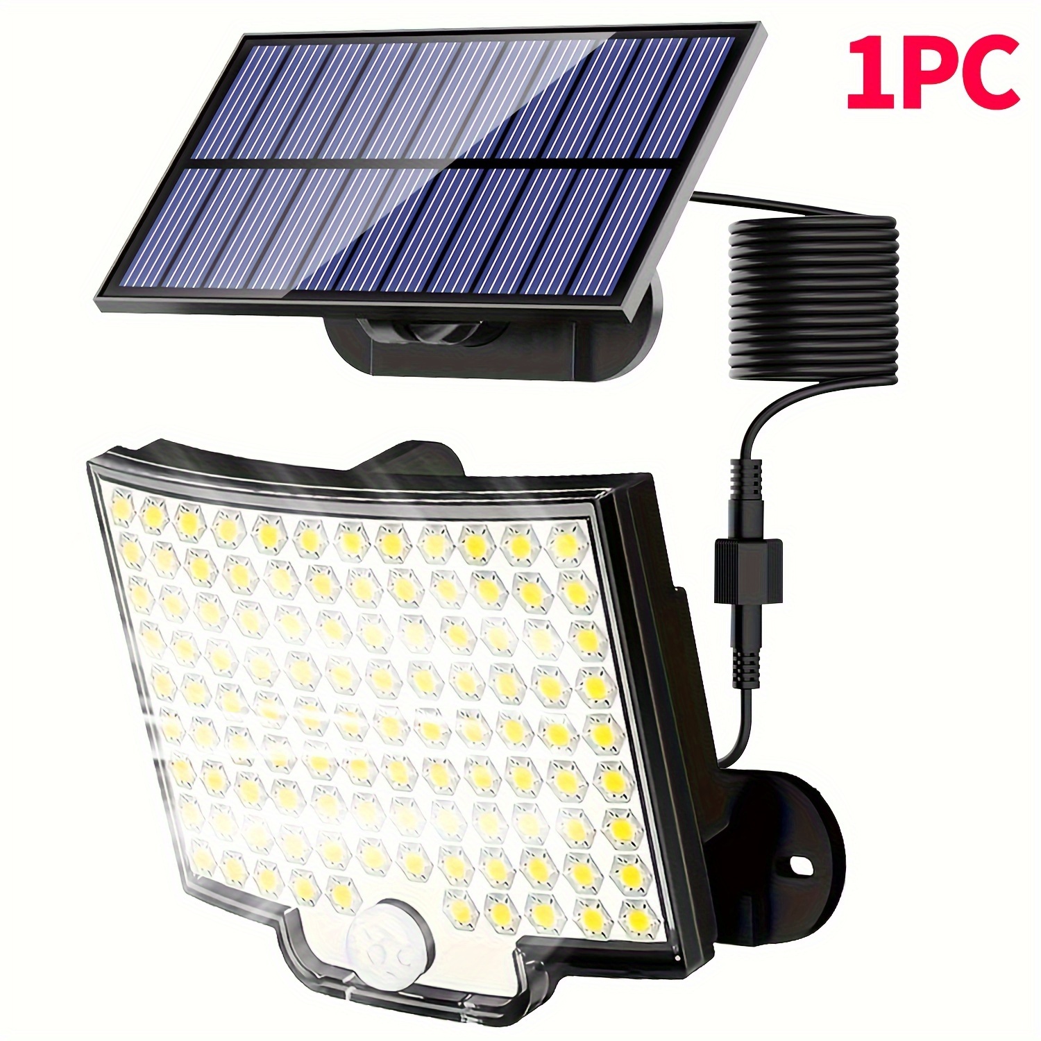 1 Paket Sončna Zunanja Luč z Gibljivim Senzorjem, Ločena Panele za Napajanje, 106 Super Svetlih LED, Luč z Indukcijo čRloveškega , IP65, Uli