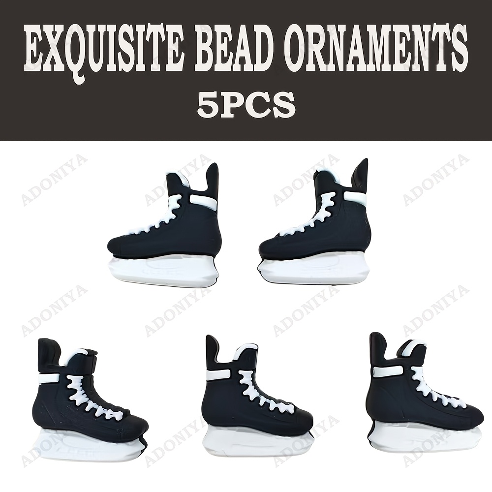 TEMU Lot de 5 perles en de patin à roulettes avec capsule de patin à roulettes - Compatibles pour la fabrication de bijoux DIY, breloques perles pour