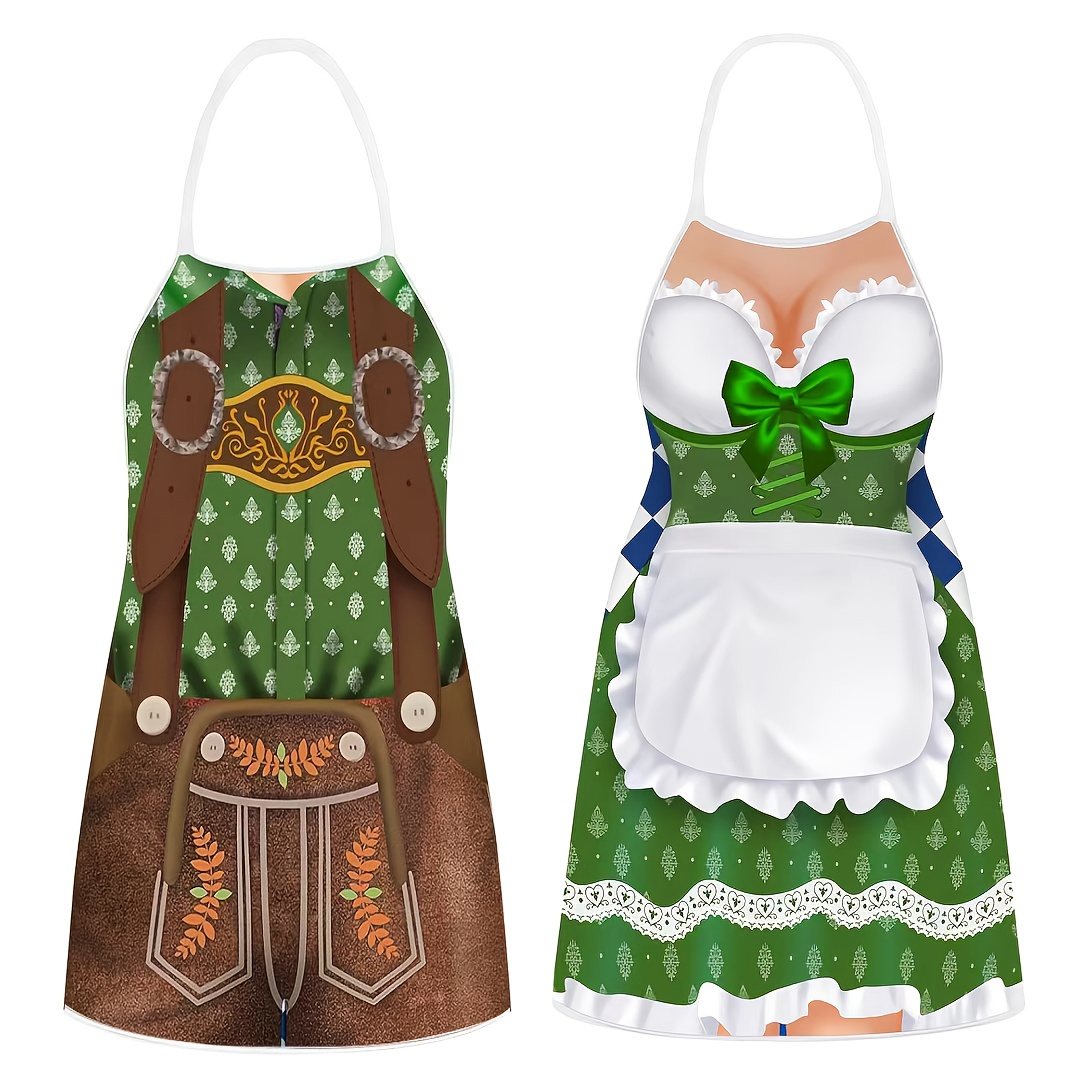 TEMU 2pcss Couple Apron Set 2pcs Set, Style High Quality Aprons, Valentine's Day Beer Festival Easter Party Decoration Supplies, Suitable For Bbq