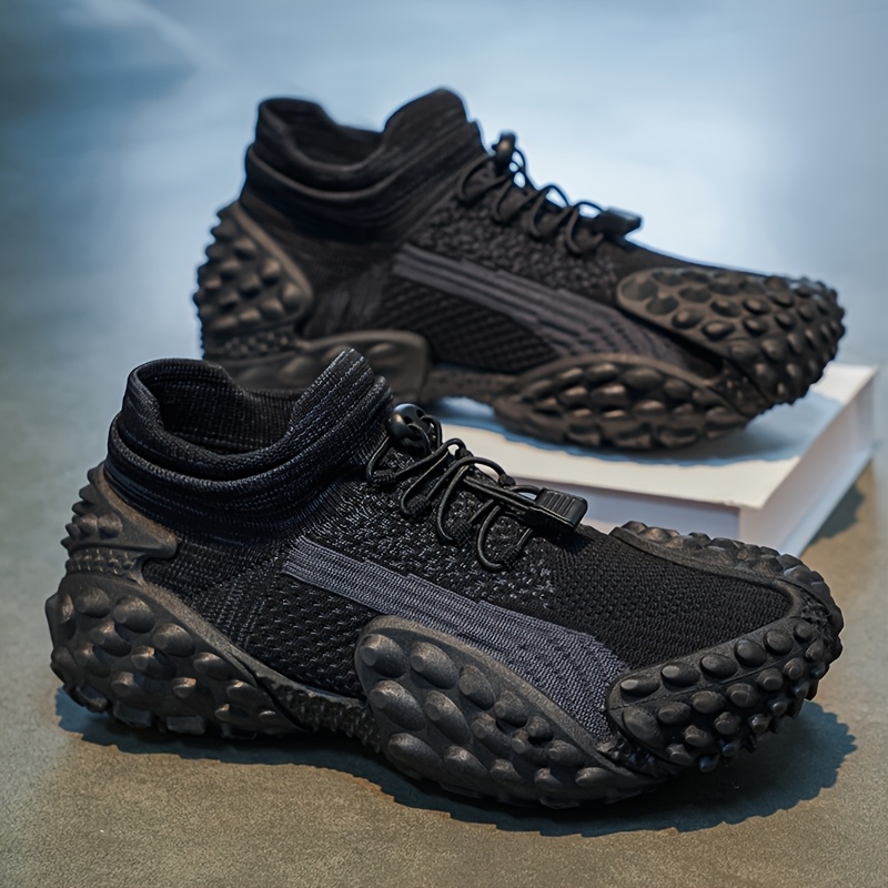 XIOSHENTONG Men's Platform Sneakers - Low-Top Irregular Sole Slippers Suitable for Outdoor, & Daily Wear, Cushioned Insole & PVC Sole, Round Toe Casual Sneakers for, - (Solid Color)