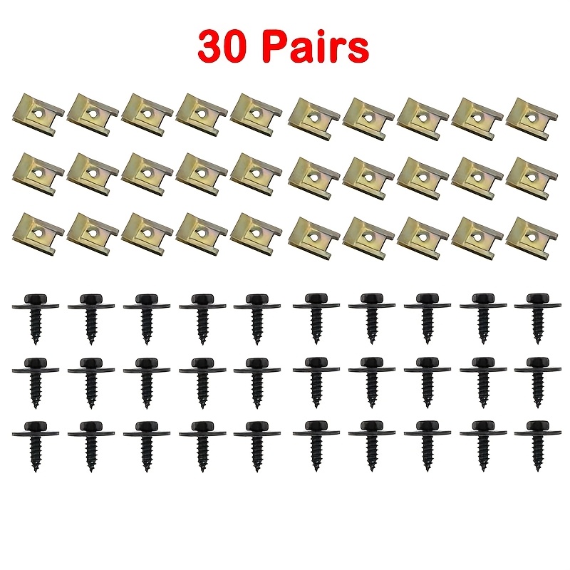 10/ Pair/pack Chassis Engine Guard Metal Nut Screw Washers Clip Suitable For E46 E92 E90 F10 Engine Shield Bumper Guard Cross Screws