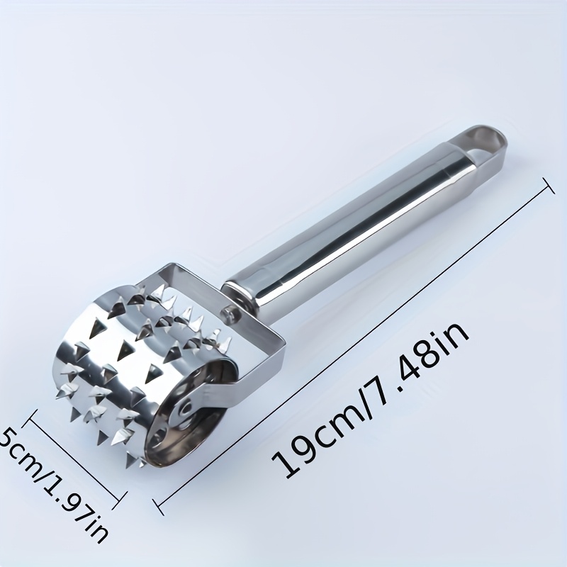 TEMU Rolling Meat Tenderizer, Stainless Steel Steak Meat Loosening Punching Knife, Kitchen Meat Marinating Tool