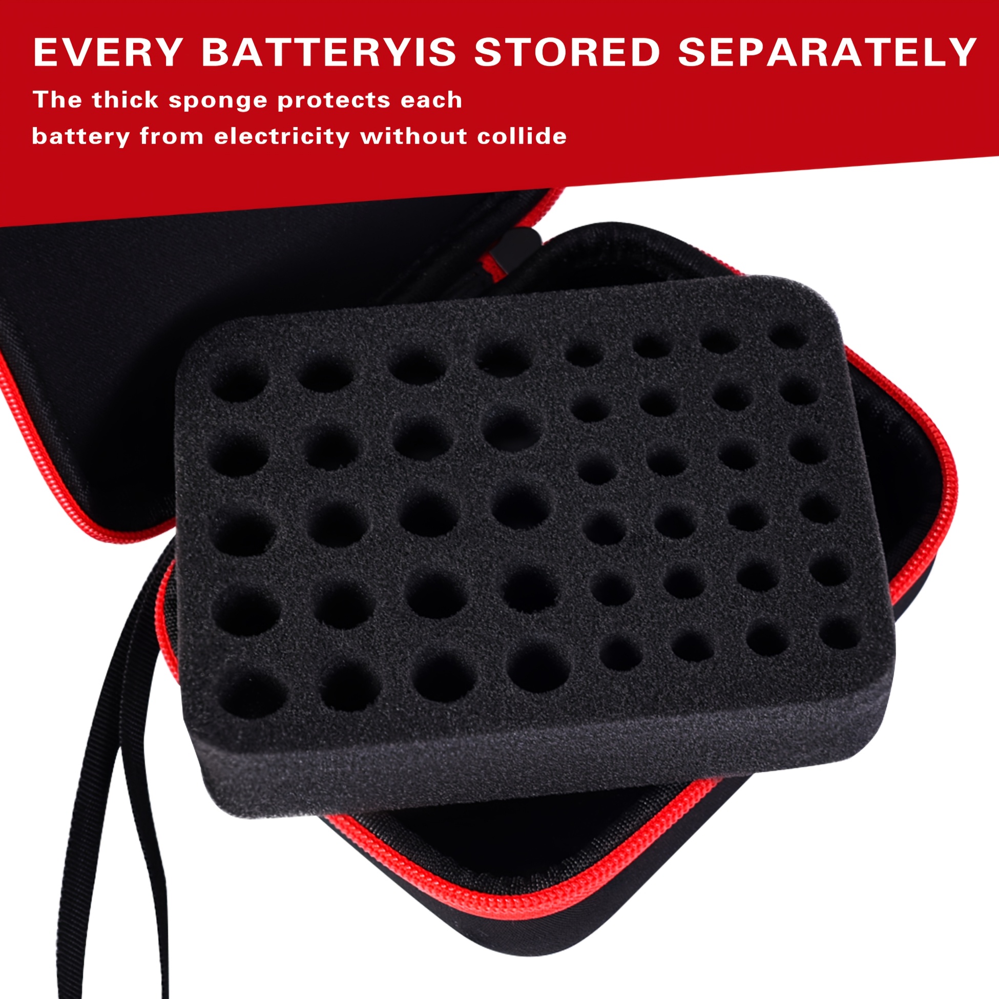 Portable Battery Organizer Storage Case, Holds 44 Aa Aaa Batteries, Compact Battery Holder Box For Home Storage & Travel (batteries Not Included)