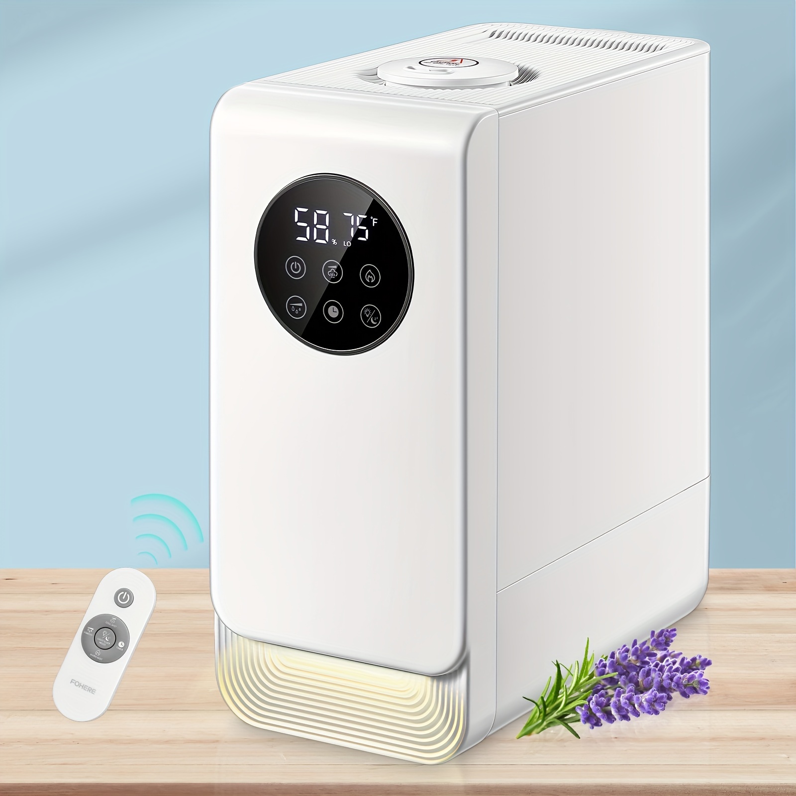 

6.5l Cool And Warm Mist Humidifiers For Bedroom, Top Filling Ultrasonic Humidifier, Essential Oil Diffuser, Night Light, Timer, Quiet, White