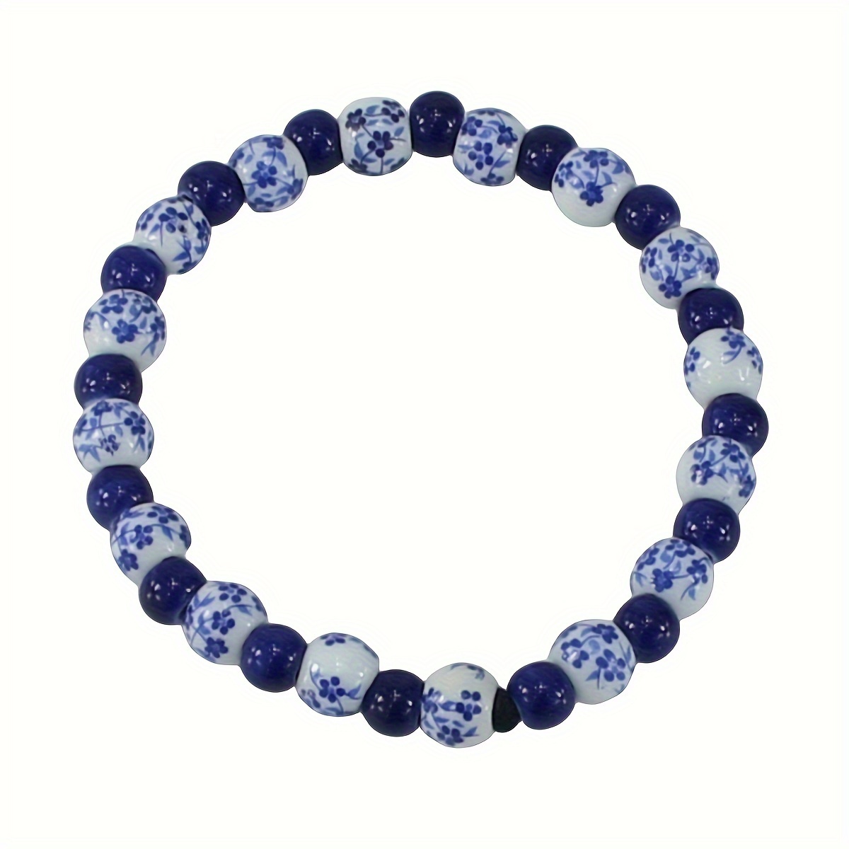 

Handmade Charm, Elegant Vintage-inspired Ceramic Bead Bracelet For Women - Adjustable, Handcrafted Wristband With Unique Patterns