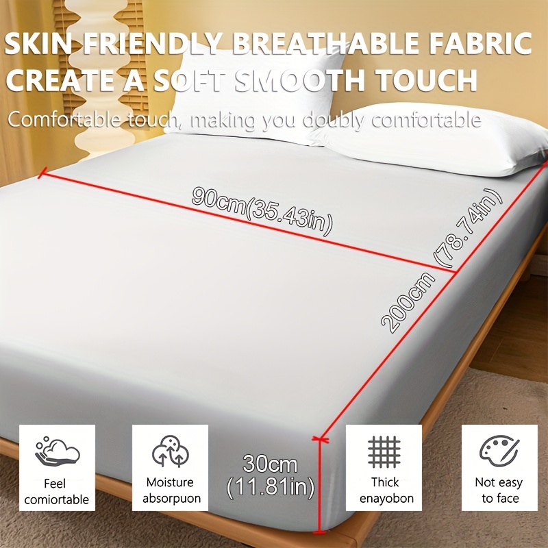 1pc Modern White Fitted Sheet - Soft, Comfortable Polyester Bed Cover With Edges For A , & Machine Washable, Perfect For Home Or Gift, Pillowcase Not Included