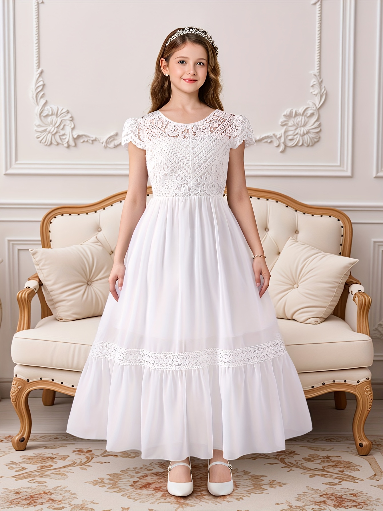 white dress for kids girls sold on Temu Philippines