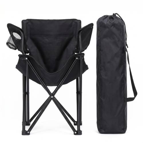 folding camping chair or storage bag heavy duty carbon steel material with cup holder load bearing up to 264 55