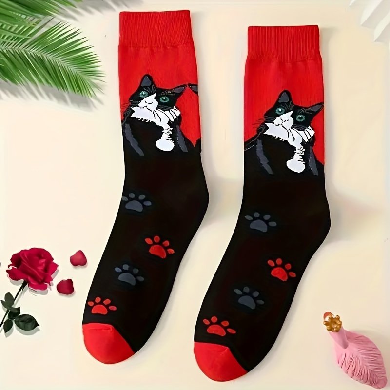 

Men's Cute Pattern Mid-calf Socks - Breathable & Comfortable Polyester, Casual Wear