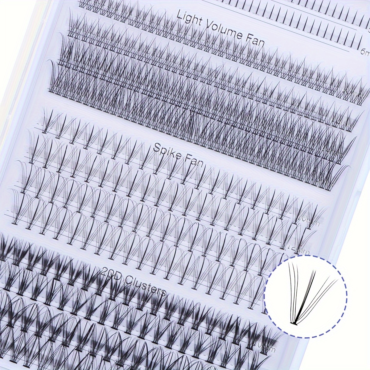 

Idn Lash Clusters Individual Lashes Multi-type Mixed Diy Lash Extensions With Bottom Lashes, 7d Spike Fans, Light Volume Fans, 20d Cluster Lashes For Self Application At Home