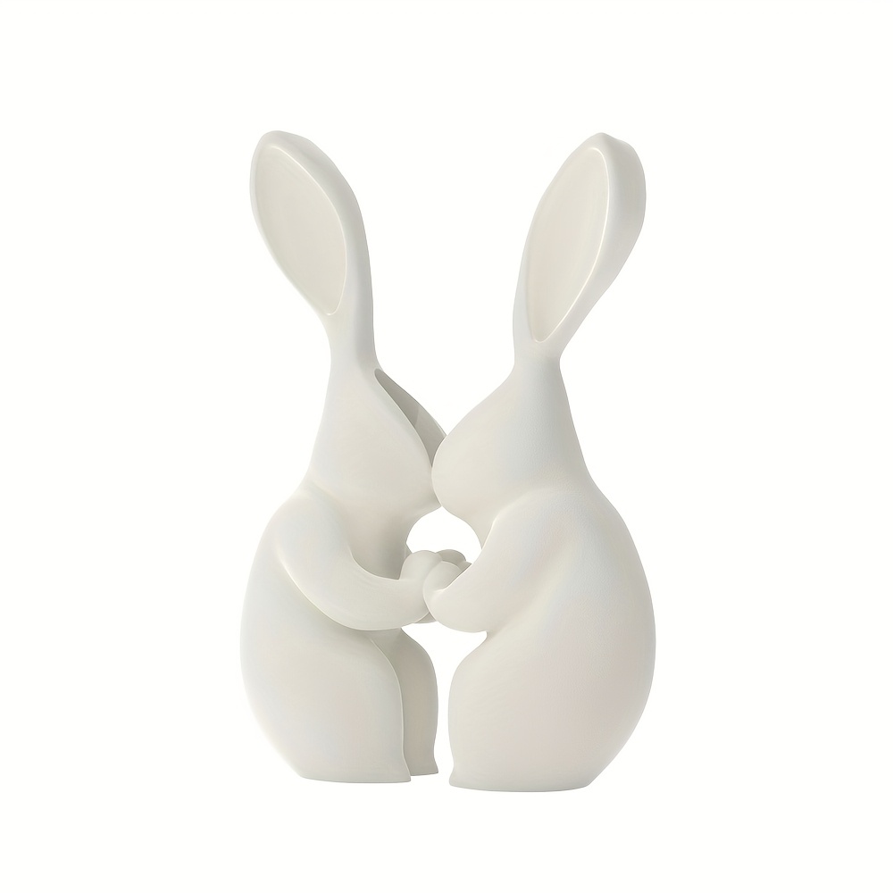 Image of Easter Bunnies Vase, Ceramic Look Plastic Vase For Home Decor, Living Room, Table, Fit For Housewarming, Weddings, Birthday, Christmas, Thanksgiving, New Year, Valentine's Day, Easter Decorations