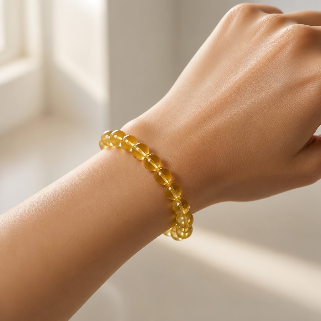 Vibrant Yellow Natural Stone Bracelet for Yoga