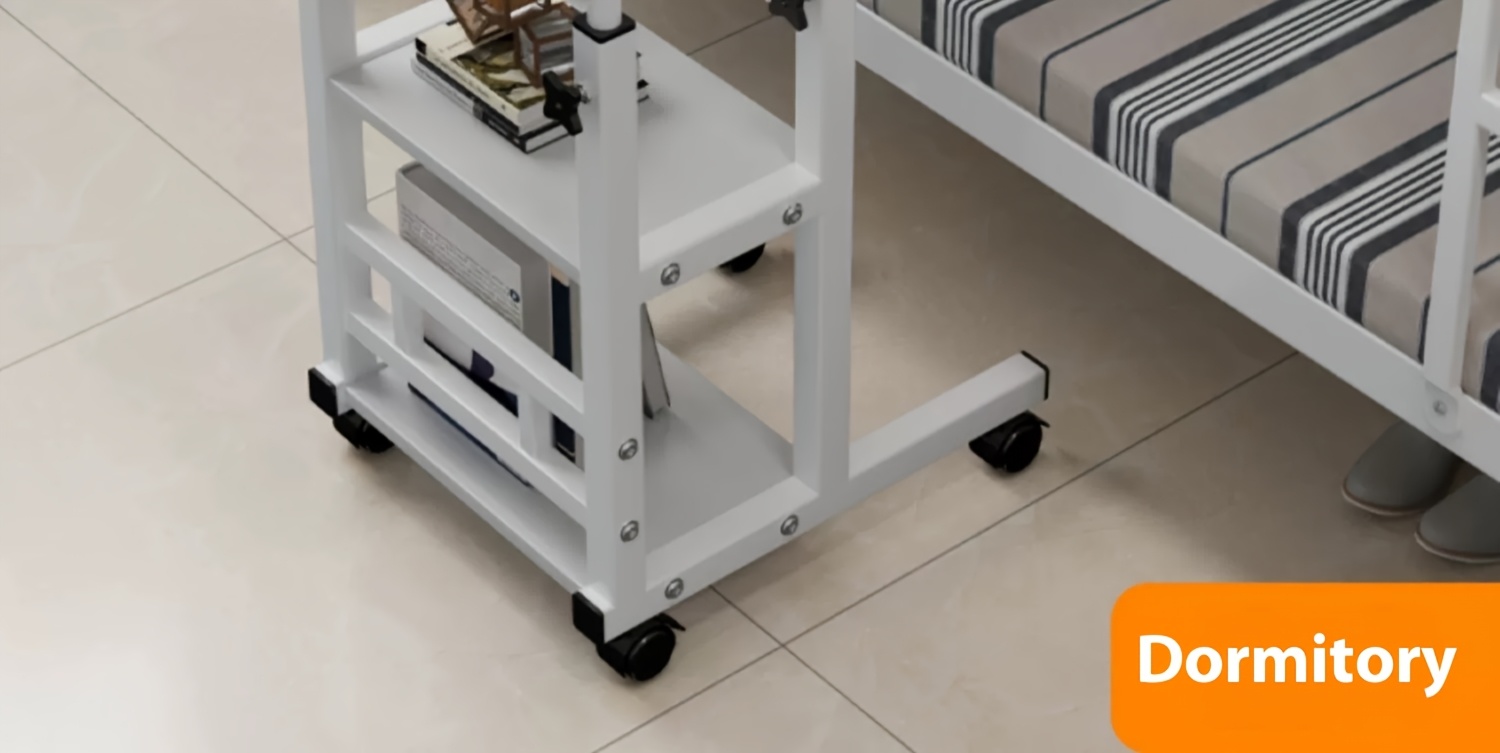 A Versatile And Portable Computer Desk Suitable for Home Use, Including Bedrooms And Living Rooms. This Easy And Adjustable Writing Desk Is Ideal for Students, Featuring 360-Degree Rotating Wheels, Making It a Great Birthday Present