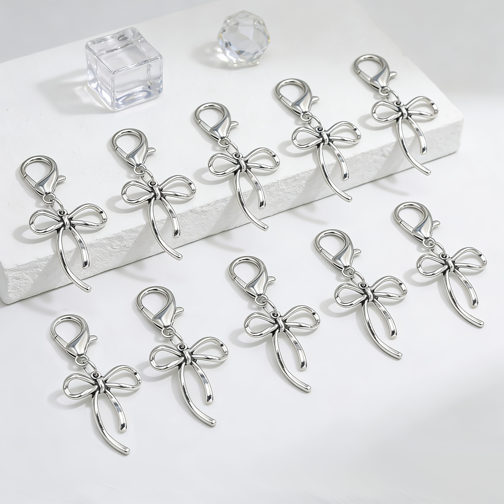 TEMU 10 portachiavi a con chiusure a moschettone, ciondoli a per decorazione di borse/zip/scarpe, regalo per compleanno, Natale, San, anniversario di