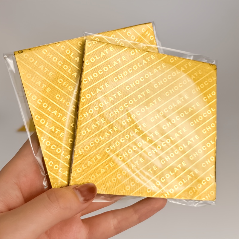 TEMU Square Golden Aluminium Foil Candy Wrappers Square Sweets Lolly Paper For Candies And Chocolate Packaging By Party Wedding Birthday Christmas