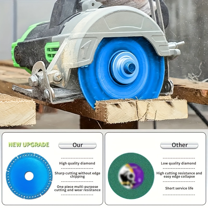 

1pc Bluedisc Cutting Wheels For Smooth Cutting, Grinding & Chamfering Of Ceramic Tile, Marble, Slate, Pvc Pipe & Wood