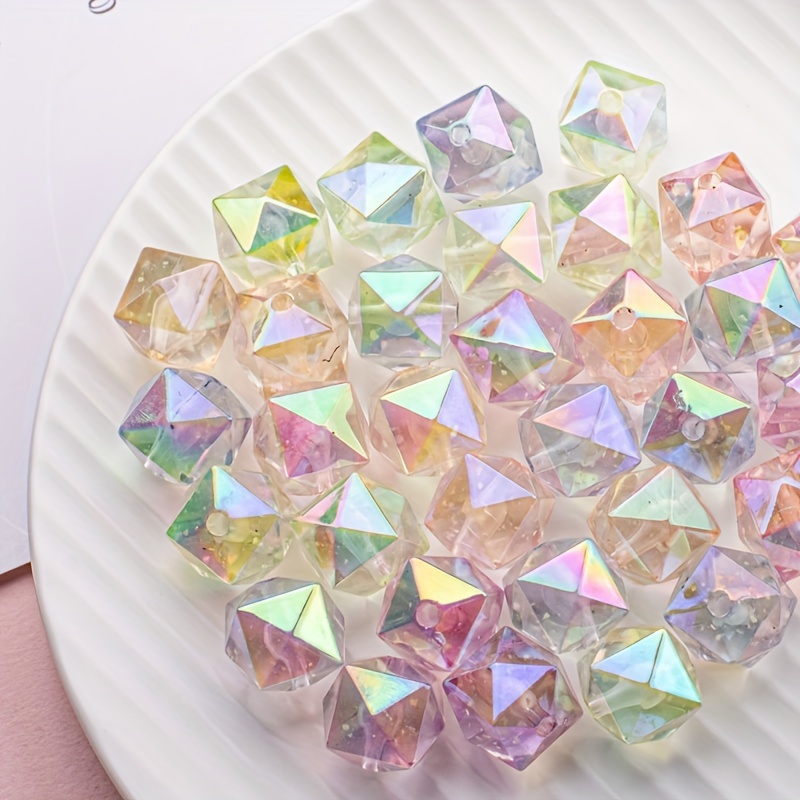

50/100pcs Acrylic Crystal Beads - Assorted Shapes For Making, Bracelets, Earrings, Necklaces & Keychains - Craft Supplies For Adults