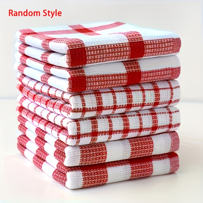 Oversized Microfiber Kitchen Towels - Ultra   Dry Dishcloths, Red And White  , 14.9X25.2In, Ideal for Countertops Sinks And Daily Cleaning Random Style