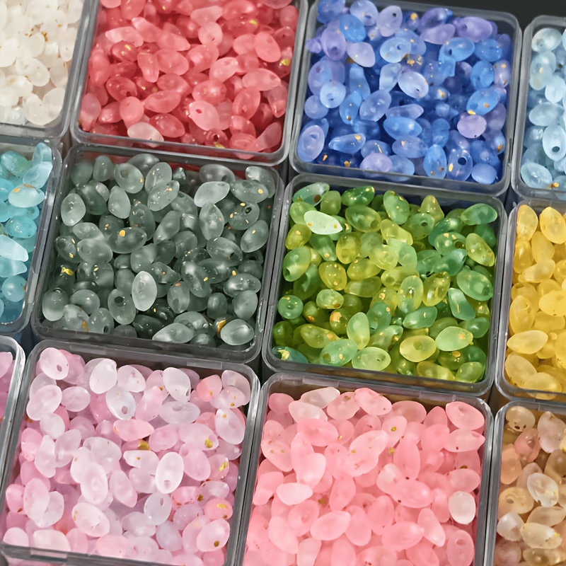 501pcs 6mm Dual-tone Gradient Acrylic Teardrop Beads - Suitable For Handmade Bead Accessory, Necklace, Earrings, Bracelet And Bead Embroidery
