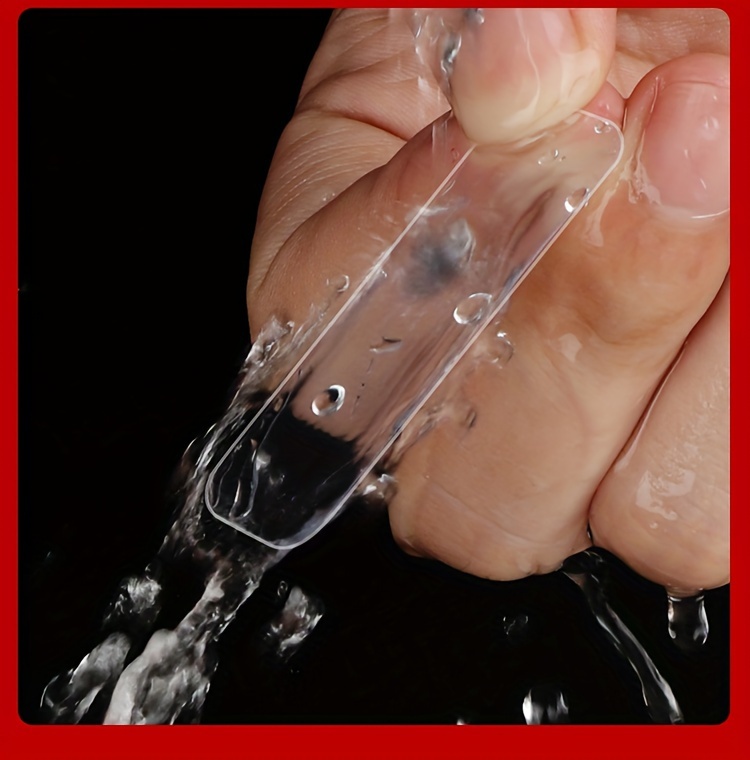 60pcs Multi-Purpose Double-Sided Tape Set - Transparent Removable Waterproof Hanging Strips, Suitable for Decorations, Couplets, Photos, And Clocks.