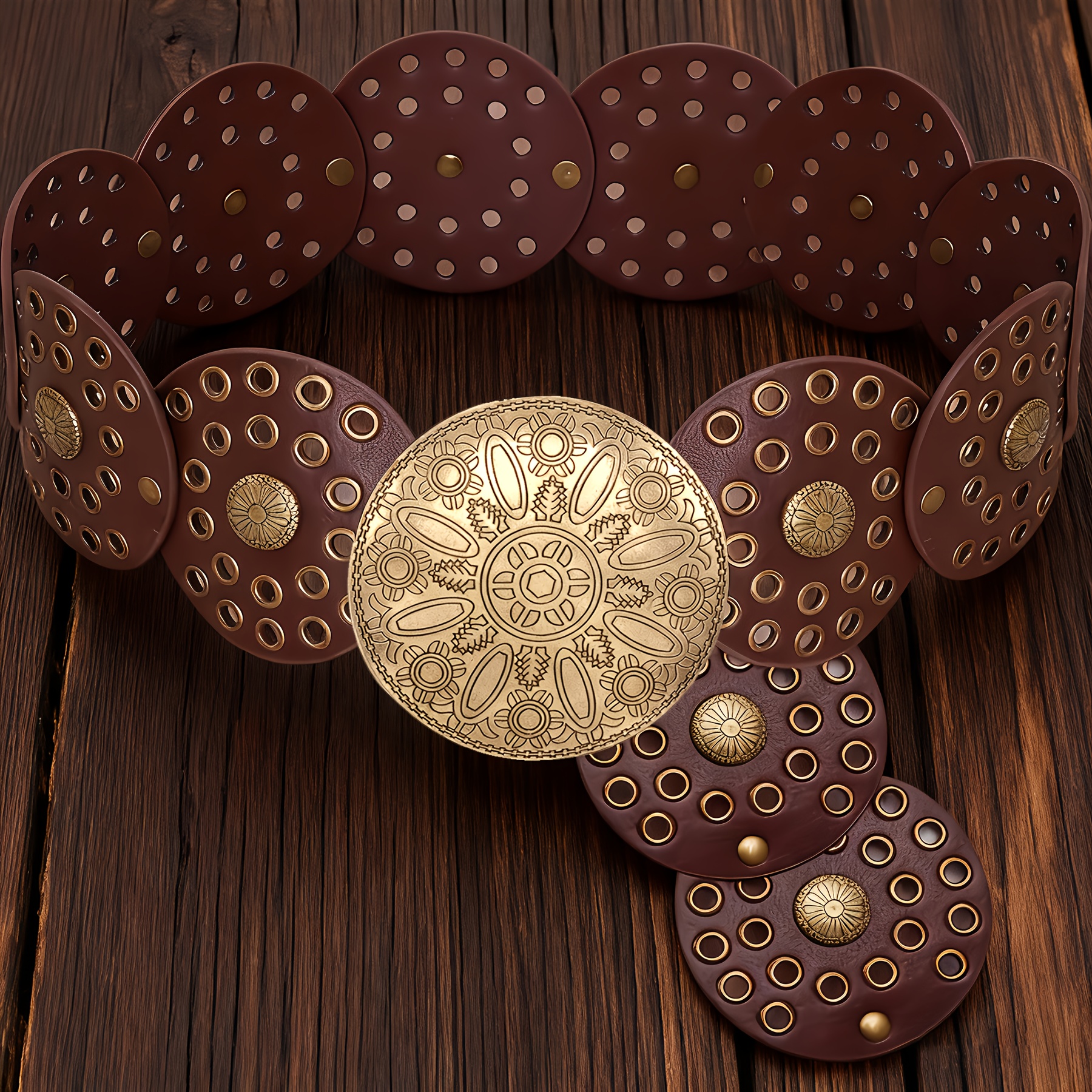 womens vintage western style wide belt bohemian wide - Temu display picture 2