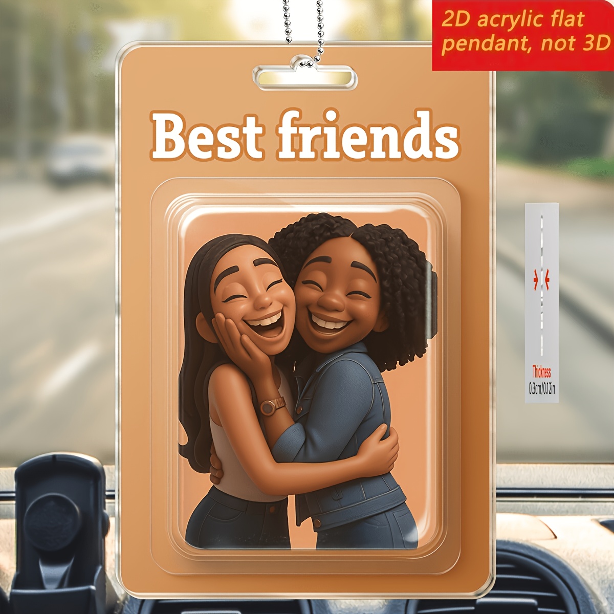 TEMU 2d Flat, Custom Animated Style Photo Acrylic Car Ornament, Custom Animated Style Acrylic Car Decor, Personalized Character Acrylic Car Pendant,