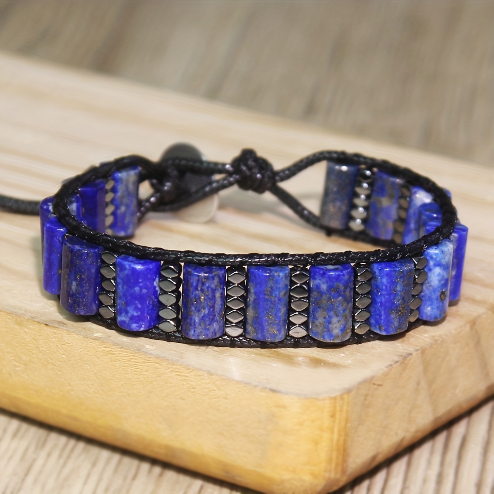 Advanced Men'S Natural Stone African Amethyst Crystal Bracelet