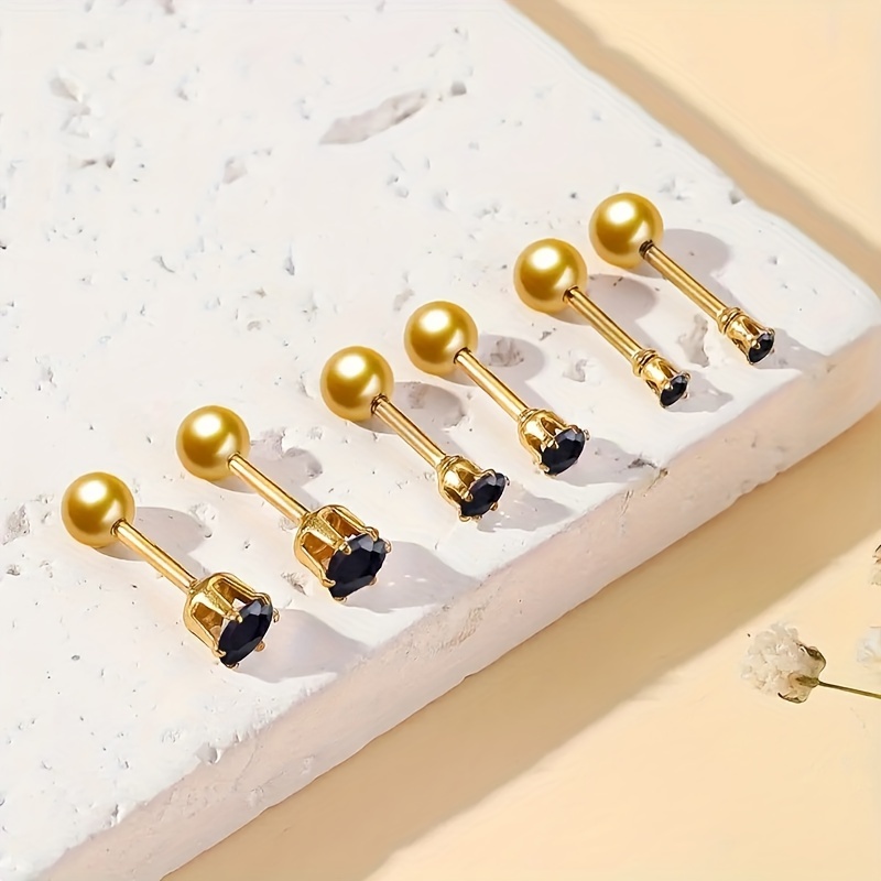 Fashionable Zirconia Hypoallergenic Small Stud Earrings