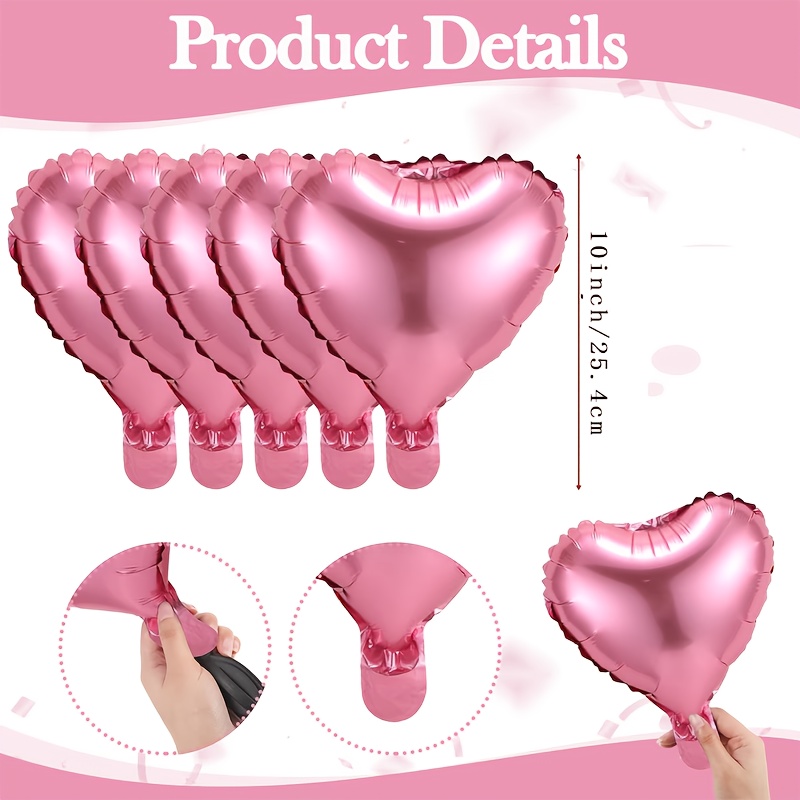 Lot De 24 Ballons En Aluminium En Forme De Cœur Rouge De 45,7 Cm